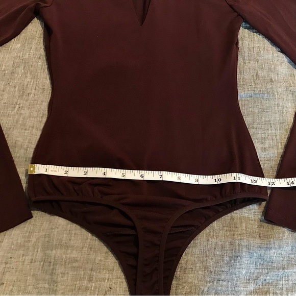 MARCIANO Dark Mauve Color Deep V Cut Body Suit - Picture 8 of 16